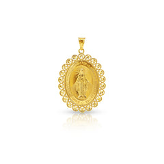 MARY MIRACULOUS MEDAL (31 MM) IN (SAUDI) 18K YELLOW GOLD
