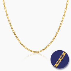 PAPER CLIP CHAIN (22 INCHES) IN (SAUDI) 18K YELLOW GOLD