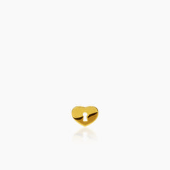 HEART-SHAPED PADLOCK LADIES STUD EARRINGS IN (SAUDI) 18K YELLOW GOLD