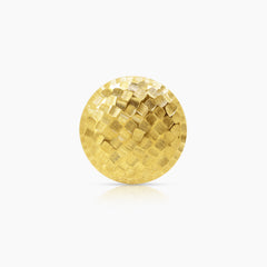 BASKET WEAVE L LADIES HOOP EARRINGS IN (SAUDI) 18K YELLOW GOLD