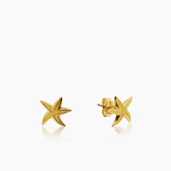STAR FISH LADIES STUD EARRINGS IN (SPANISH) 18K YELLOW GOLD