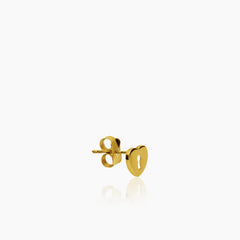 HEART-SHAPED PADLOCK LADIES STUD EARRINGS IN (SAUDI) 18K YELLOW GOLD