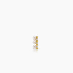 SEMI-ROUND PEARL LADIES STUD EARRINGS IN 18K YELLOW GOLD