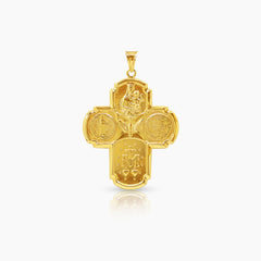 4 WAY MIRIAM CROSS MEDAL (35 MM) IN (SPANISH) 18K YELLOW GOLD