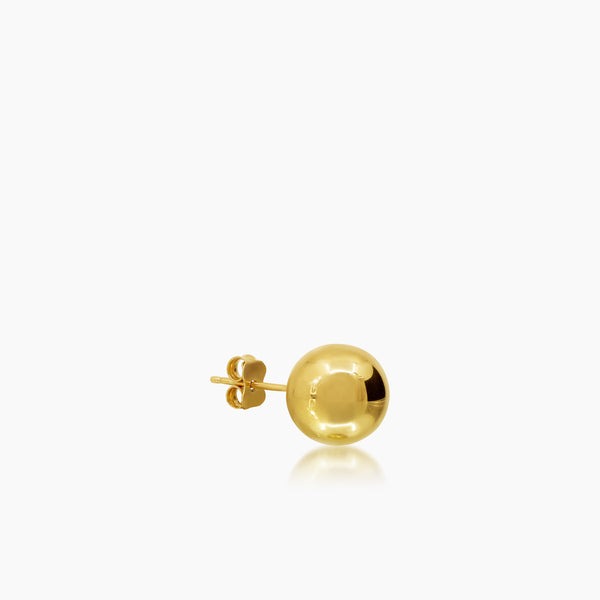ROUND BALL LADIES STUD EARRINGS IN (ITALIAN) 18K YELLOW GOLD