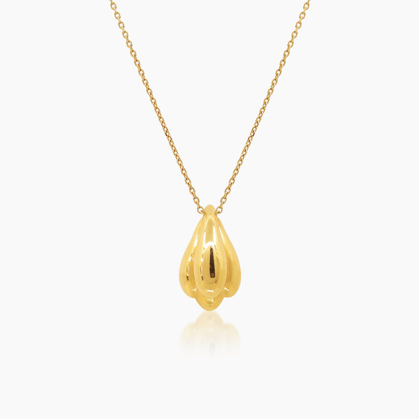 TEARDROP LADIES NECKLACE AND PENDANT (SAUDI) 18K YELLOW GOLD