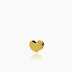 PUFF HEART LADIES STUD EARRINGS IN (ITALIAN) 18K YELLOW GOLD