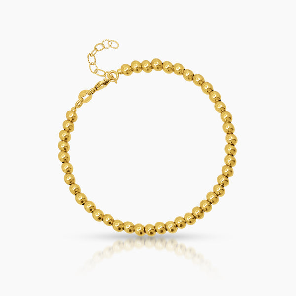 BEADS CHARM LADIES BRACELET IN (ITALIAN) 18K YELLOW GOLD