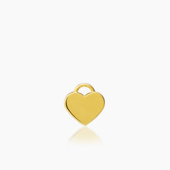 HEART-SHAPED LOCK LADIES STUD EARRINGS IN (SAUDI) 18K YELLOW GOLD