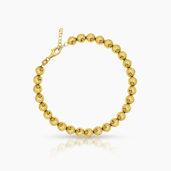 BEADS CHARM LADIES BRACELET IN (SAUDI) 18K YELLOW GOLD