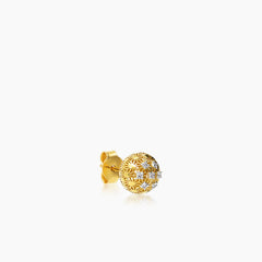 DIAMOND BASKET WEAVE LADIES STUD EARRINGS WITH 14=0.10 / 1.44 / 1.8 CARAT DIAMONDS IN 18K YELLOW GOLD
