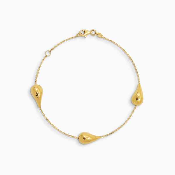 TEAR DROP LINK BRACELET IN (SAUDI) 18K YELLOW GOLD