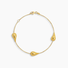 TEAR DROP LINK BRACELET IN (SAUDI) 18K YELLOW GOLD