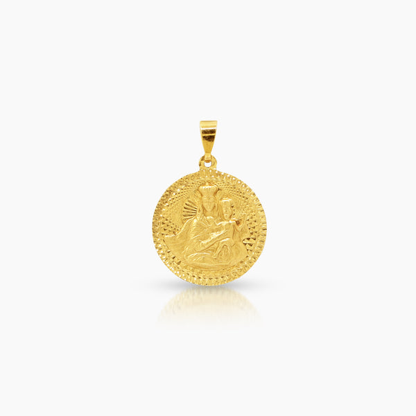 MOUNT CARMEL MEDAL (15 MM) IN 18K YELLOW GOLD