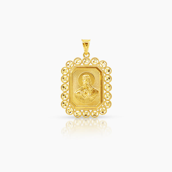 SACRED HEART MEDAL (26 MM) IN (SAUDI) 18K YELLOW GOLD