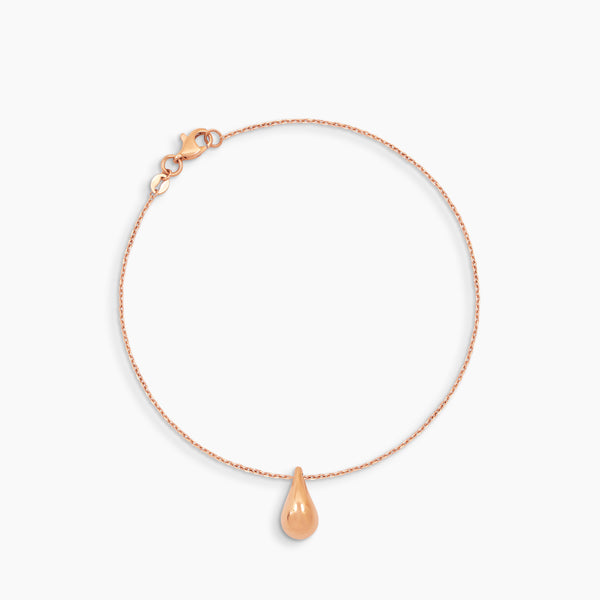 TEAR DROP LINK CHARM BRACELET IN (SAUDI) 18K ROSE GOLD