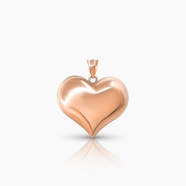 TRI-COLOR DIAMOND CUT HEART PENDANT (20 MM X 21 MM) IN (SAUDI) 18K YELLOW, WHITE AND ROSE GOLD