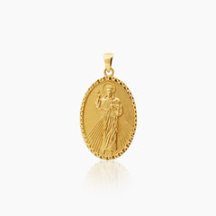 DIVINE MERCY OVAL PENDANT ±23 mm (H) X ±15 mm (L) IN (ITALIAN) 18K YELLOW GOLD