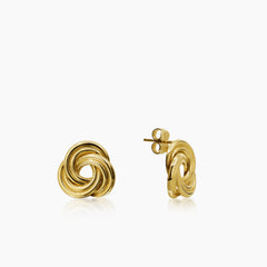 LOVE KNOT LADIES STUD EARRINGS IN (SAUDI) 18K YELLOW GOLD