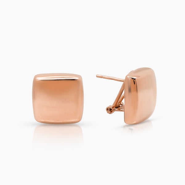 PILLOW LADIES STUD EARRINGS IN (ITALIAN) 18K ROSE GOLD