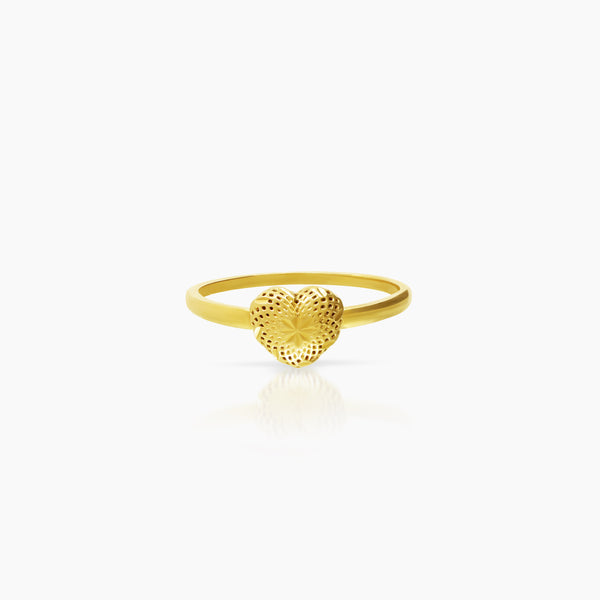 DOTTED HEART RING IN (SAUDI) 18K YELLOW GOLD