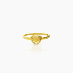 DOTTED HEART RING IN (SAUDI) 18K YELLOW GOLD