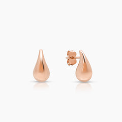 TEAR DROP LADIES STUD EARRINGS IN (ITALIAN) 18K ROSE GOLD