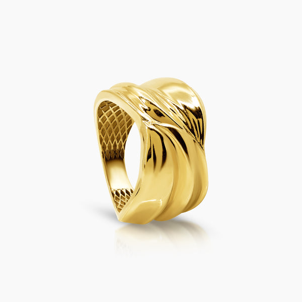 7 - CHUNKY DOME LADIES RING IN (SAUDI) 18K YELLOW GOLD