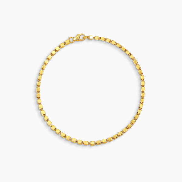 CUBE CHAIN BRACELET IN (SAUDI) 18K YELLOW GOLD