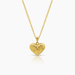 BRAIDED HEART LADIES NECKLACE AND PENDANT IN (SAUDI) 18K YELLOW GOLD