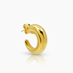 C-HOOP LADIES STUD EARRINGS IN (ITALIAN) 14K YELLOW GOLD