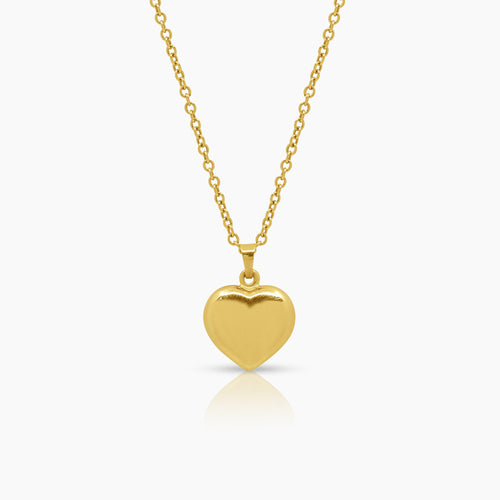 HEART LADIES NECKLACE AND PENDANT IN (SAUDI) 18K YELLOW GOLD