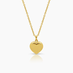 HEART LADIES NECKLACE AND PENDANT IN (SAUDI) 18K YELLOW GOLD