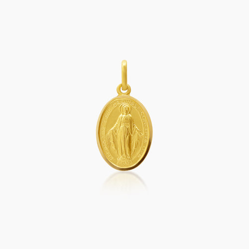 MARY MIRACULOUS PENDANT ±18 mm (H) X ±12 mm (L) IN (SPANISH) 18K YELLOW GOLD