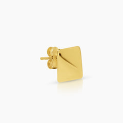 FLAT SQUARE LADIES HOOP EARRINGS IN (SAUDI) 18K YELLOW GOLD
