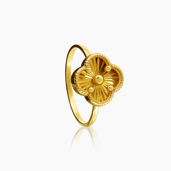 6 - CLOVER RING IN (SAUDI) 18K YELLOW GOLD
