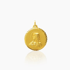 STO. NIÑO MEDAL AND SACRED HEART MEDAL (24 MM) IN (SPANISH) 18K YELLOW GOLD