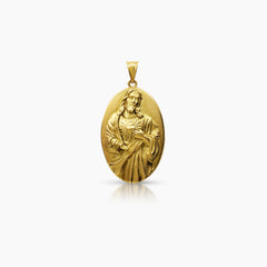 SACRED HEART LOCKET PENDANT 25 mm (H) X 16 mm (L) IN 18K YELLOW GOLD