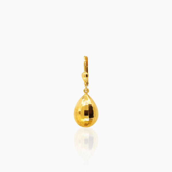 TEARDROP DANGLE EARRINGS IN (SAUDI) 18K YELLOW GOLD