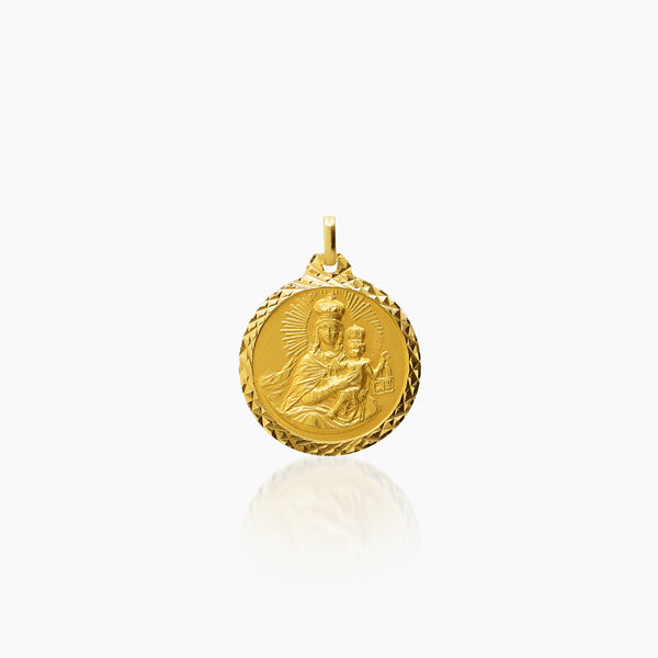 SACRED HEART MEDAL AND MOUNT CARMEL (20 MM) IN (SPANISH) 18K YELLOW GOLD