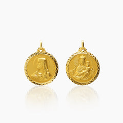 SACRED HEART MEDAL AND MOUNT CARMEL (20 MM) IN (SPANISH) 18K YELLOW GOLD