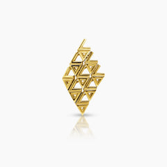 GEOMETRIC LADIES STUD EARRINGS IN (SAUDI) 18K YELLOW GOLD