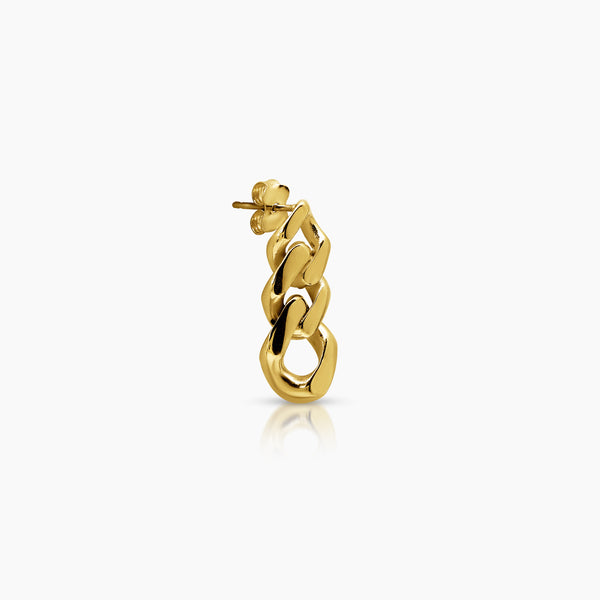 CHAIN LINK LADIES STUD EARRINGS IN (SAUDI) 18K YELLOW GOLD
