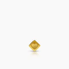 HOLLOW HEART LADIES STUD EARRINGS IN (SAUDI) 18K YELLOW GOLD