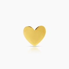 FLAT HEART LADIES HOOP EARRINGS IN (SAUDI) 18K YELLOW GOLD