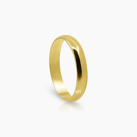 PLAIN ROUNDED WEDDING RING IN (SAUDI) 18K YELLOW GOLD
