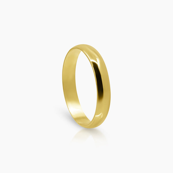 PLAIN ROUNDED WEDDING RING IN (SAUDI) 18K YELLOW GOLD