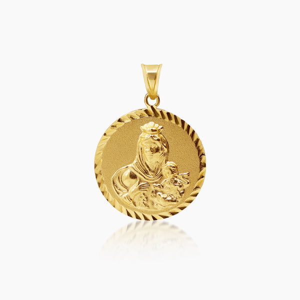 SACRED HEART AND MOUNT CARMEL MEDAL (23 MM) IN (SPANISH) 18K YELLOW GOLD