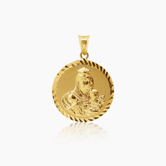 SACRED HEART AND MOUNT CARMEL MEDAL (23 MM) IN (SPANISH) 18K YELLOW GOLD
