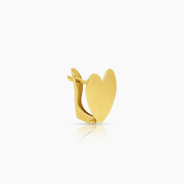 FLAT HEART LADIES HOOP EARRINGS IN (SAUDI) 18K YELLOW GOLD